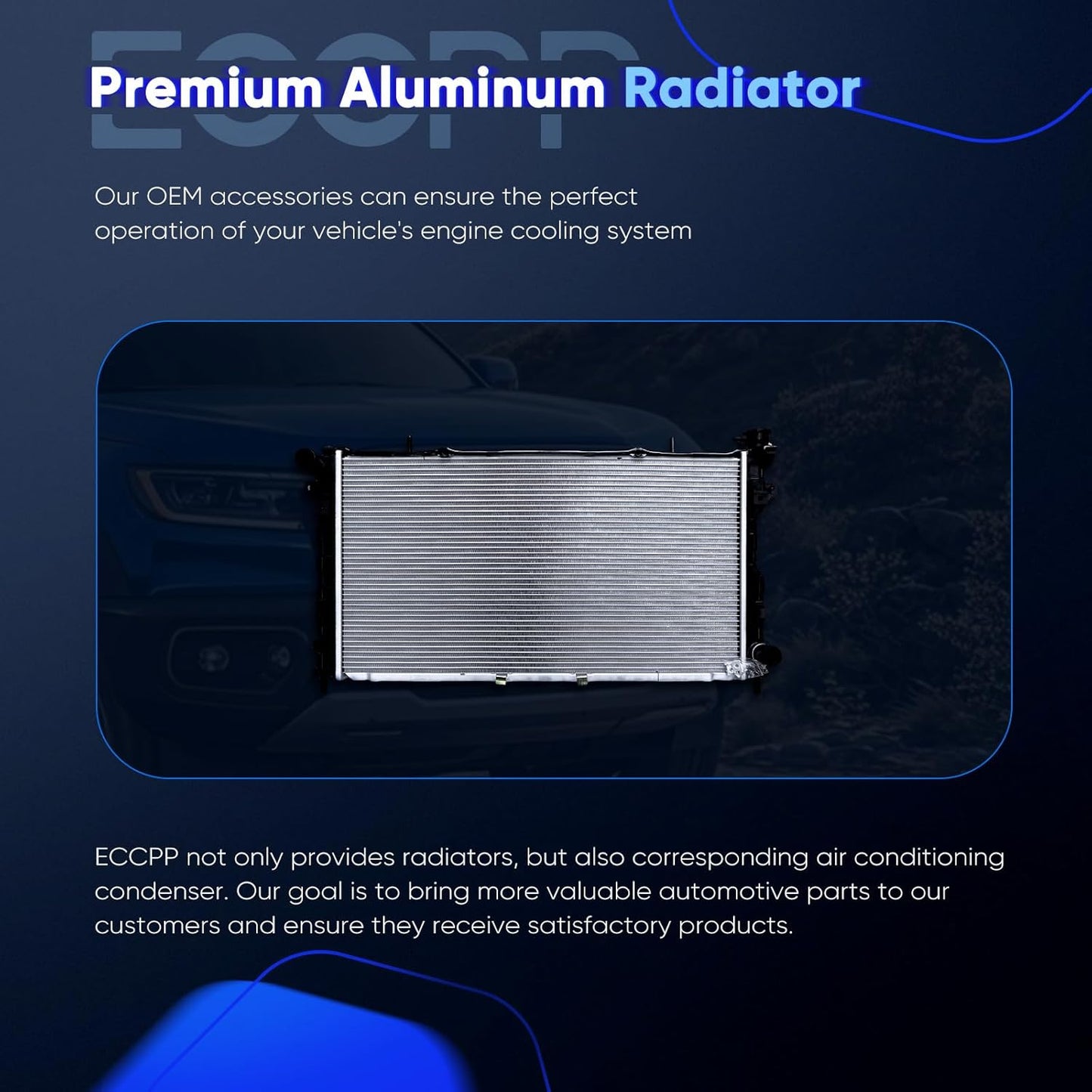 Radiator Compatible with 2005-2007 Chrysler Town & Country 3.3L/3.8L, Dodge Caravan 3.3L, Chrysler Voyager 3.3L