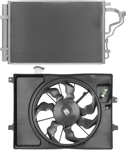 4519 Cooling Fan Assembly A/C Condenser for 2014-2016 Hyundai Elantra, 2014 Elantra Coupe, 2016-2017 Elantra GT, 2015-2016 Kia Forte