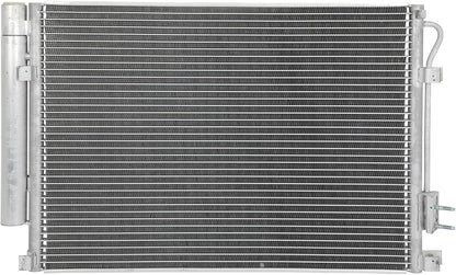 AC Condenser Compatible with 2012-2017 Hyundai Accent GL/GLS/L Sedan 4-Door, Radiator Cooling Fan Assembly, Replacement 4438, 976061W000, 976061W001