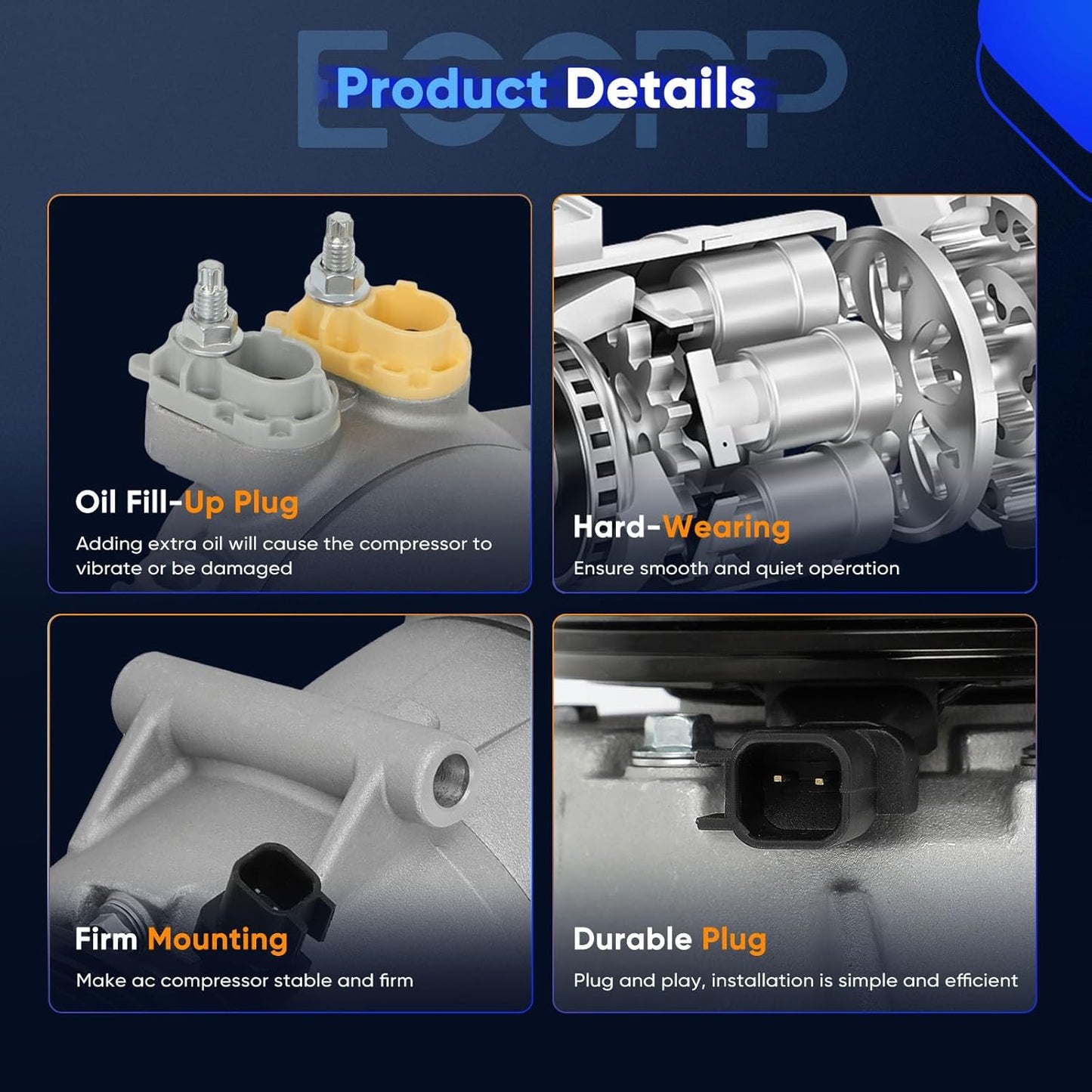 A/C Compressor with Clutch – Compatible with Ford Fiesta 1.6L (2014-2019)