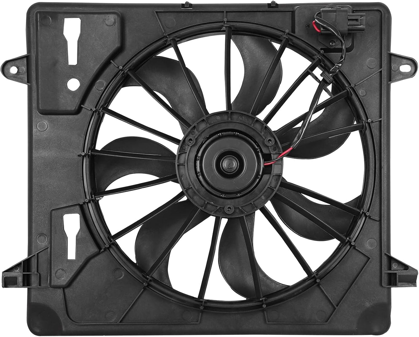 Radiator Cooling Fan Assembly Compatible with 2007-2011 Jeep Wrangler – Engine Cooling Fan Replacement (620-055, 621680, 76035, CF13027, FA70437, 55056642AB, 55057123AB, 68085950AA)