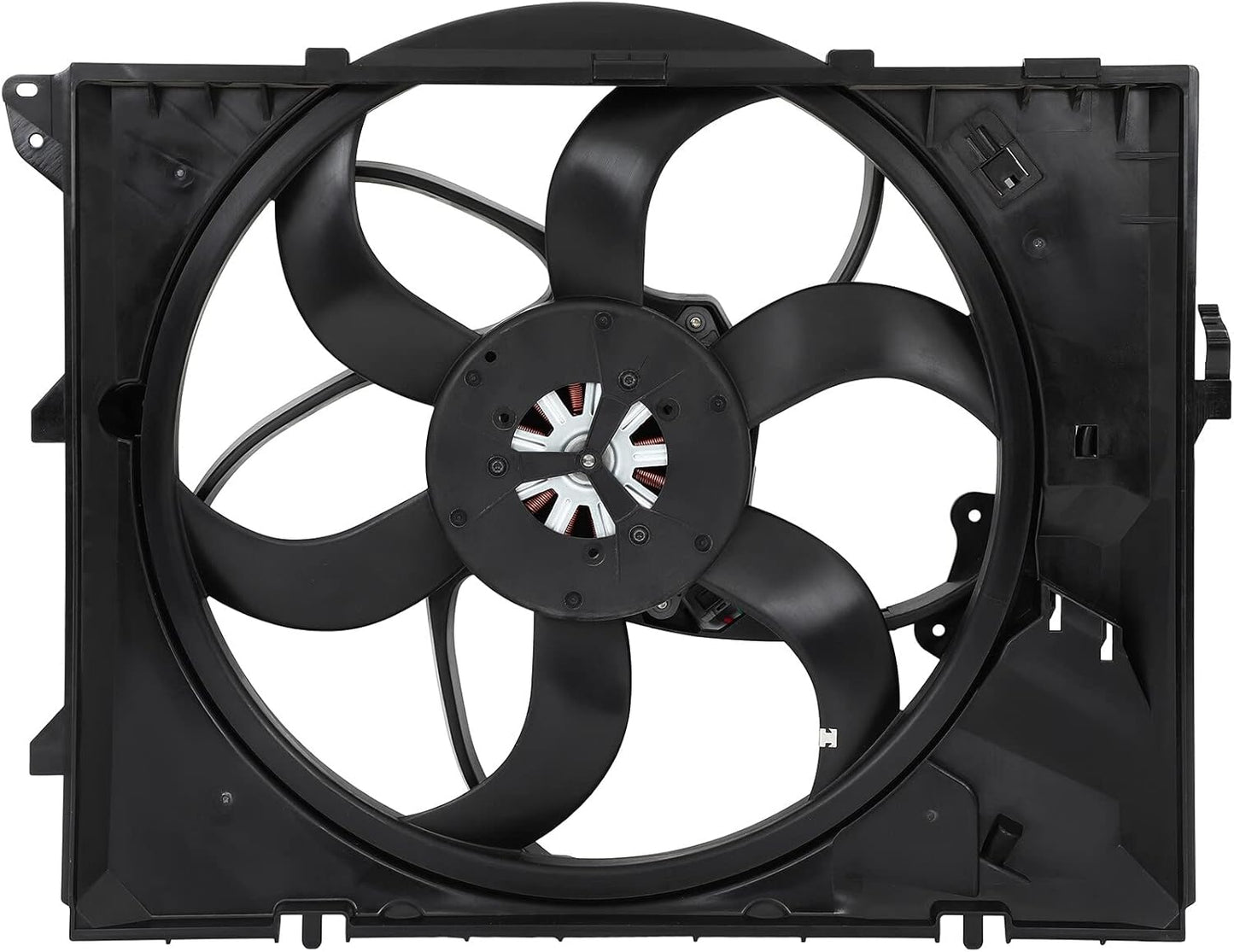 Radiator Cooling Fan Assembly Compatible with 2008-2013 128i, 2006 325i/325xi, 2007-2013 328i – Replaces 622980, 622990, 2811867, 6010025, 76281, 76291