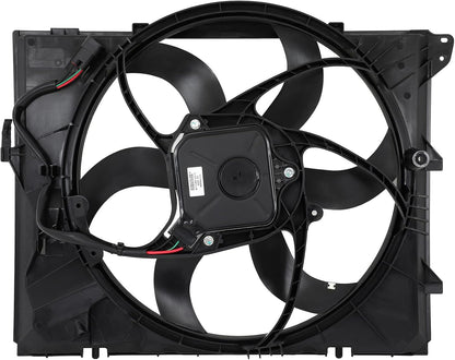 Radiator Cooling Fan Assembly Compatible with 2008-2013 128i, 2006 325i/325xi, 2007-2013 328i – Replaces 622980, 622990, 2811867, 6010025, 76281, 76291