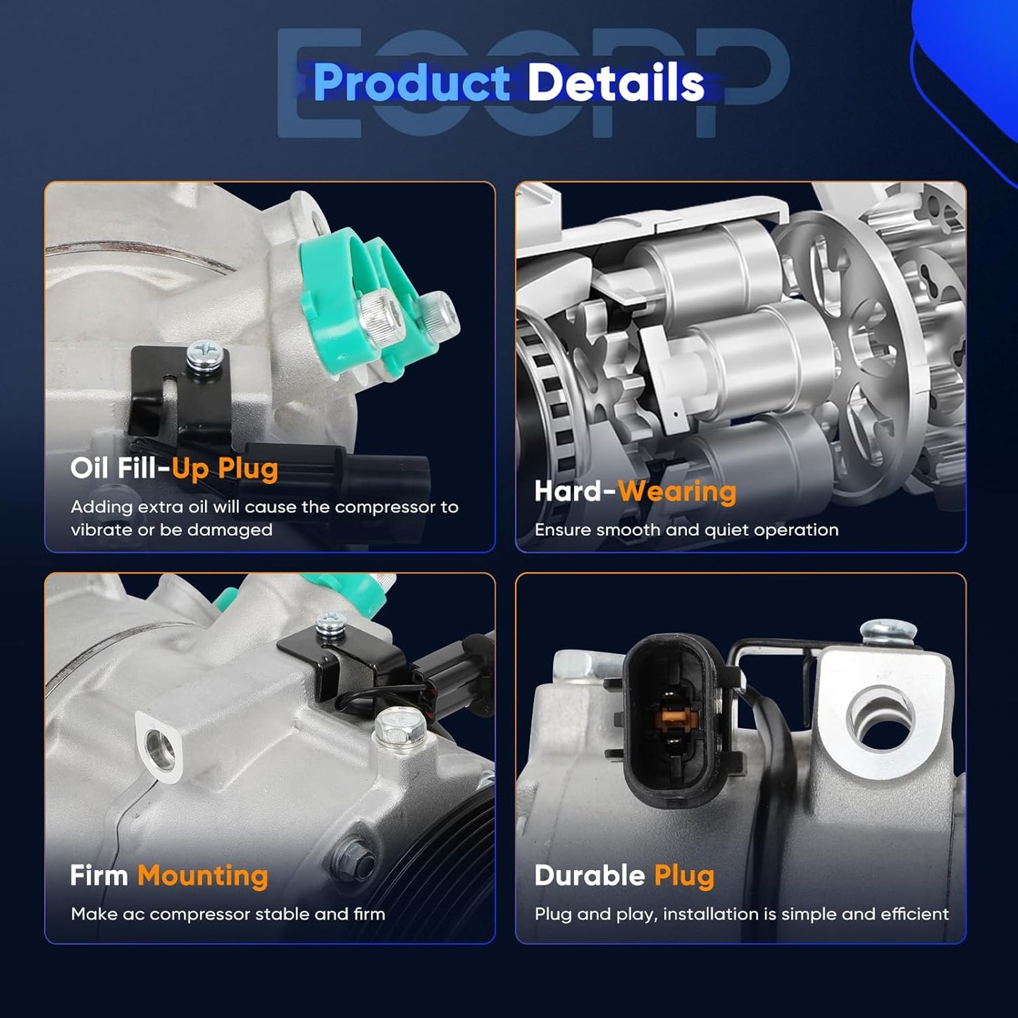 A/C Compressor with Clutch – Compatible with Hyundai Tucson 1.6L (2017-2018)