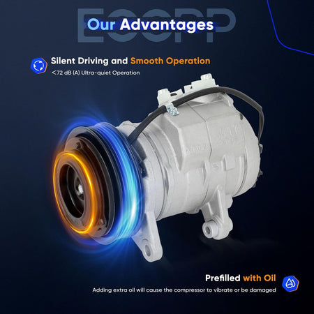 A/C Compressor with Clutch – Compatible with 2004-2007 Dodge Dakota 3.7L & Ram 1500 4.7L - KUDUPARTS