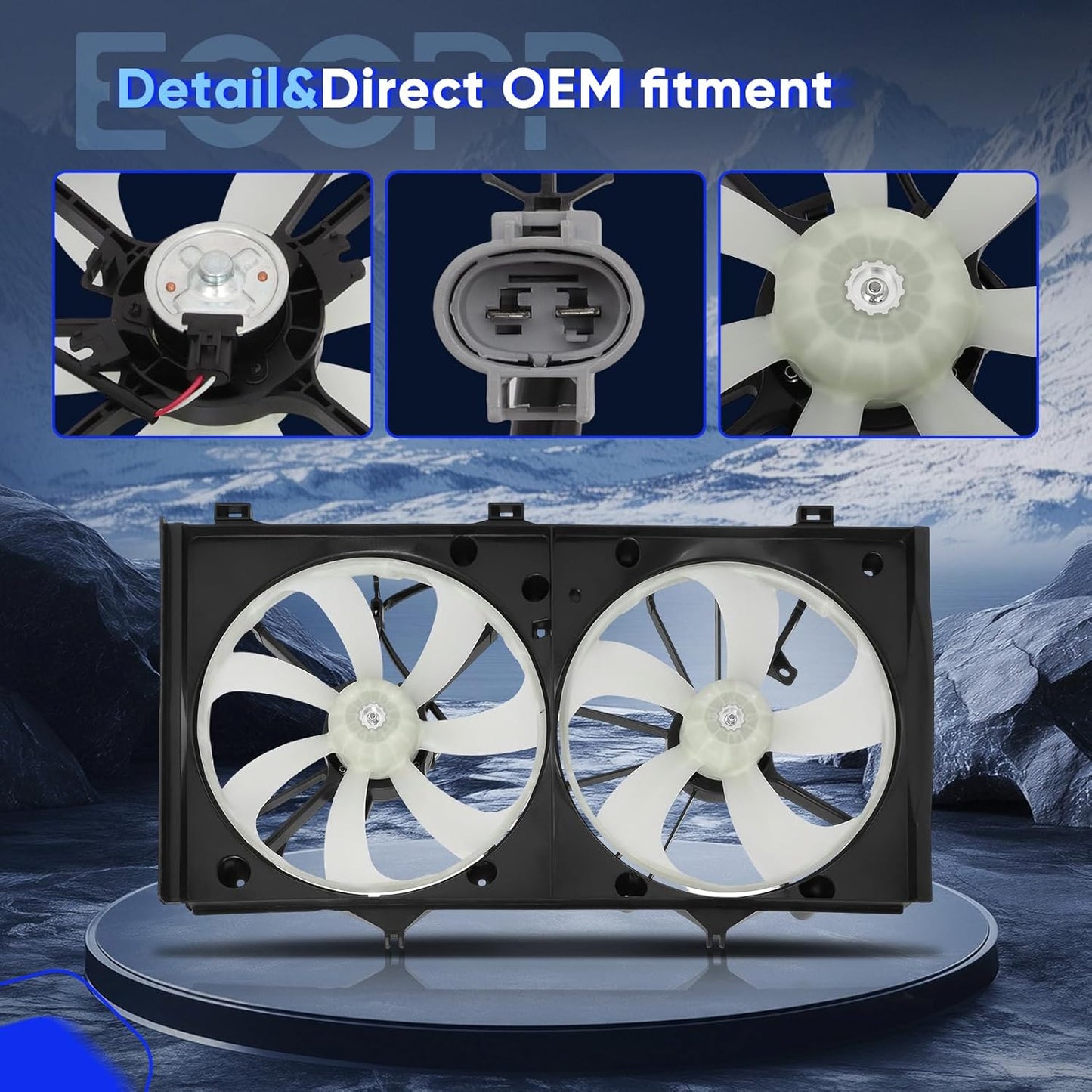 Dual Radiator Cooling Fan Assembly Compatible with 2007-2011 Toyota Camry