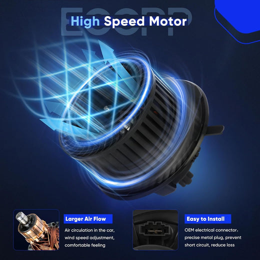 HVAC Blower Motor Compatible with 2006-2013 Audi A3, 2009-2012 VW CC, 2007-2014 Eos, 2006-2018 Jetta, 2006-2010 Passat, 2006-2009 Rabbit, 2009-2016 Tiguan - KUDUPARTS
