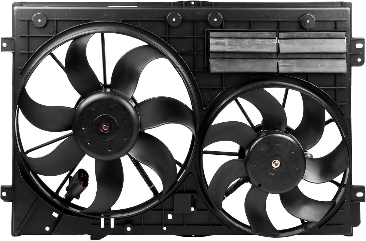 Radiator Cooling Fan Assembly Compatible with 2006-2013 Audi A3/Quattro, 2008-2009 TT, 2008-2015 Quattro, 2013 TT RS Quattro – Replaces 620-805, 17117510617 - KUDUPARTS