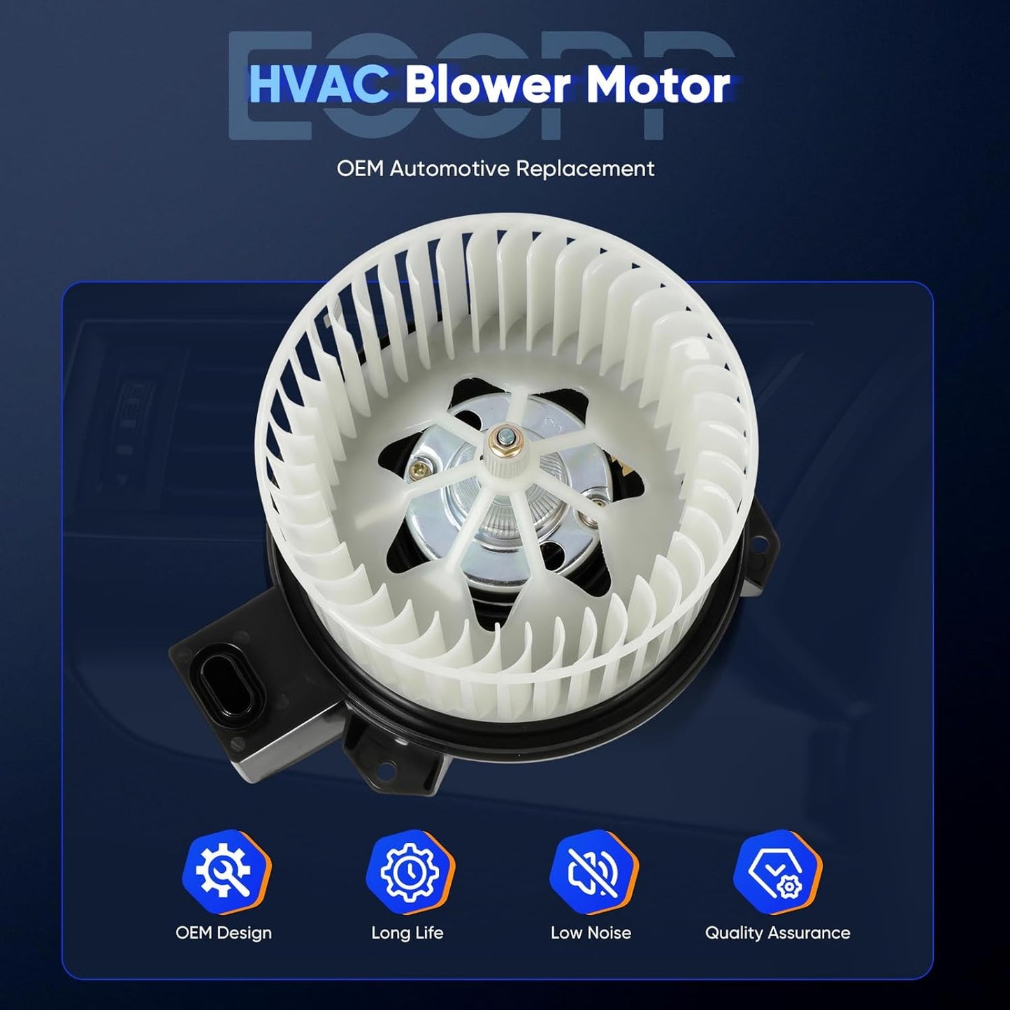 AC Blower Motor Compatible with 2011-2019 Ford Explorer, 2009-2019 Flex, 2013-2019 Police Interceptor Utility, 2010-2019 Lincoln MKT – HVAC Heater Blower Replacement (AE9Z19805C, FO3126139, MM1049, PM4085)