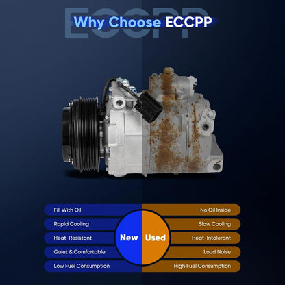 AC Compressor with Clutch 2005-2011 Fit for Cadillac STS 3.6L Air Conditioning Compressor