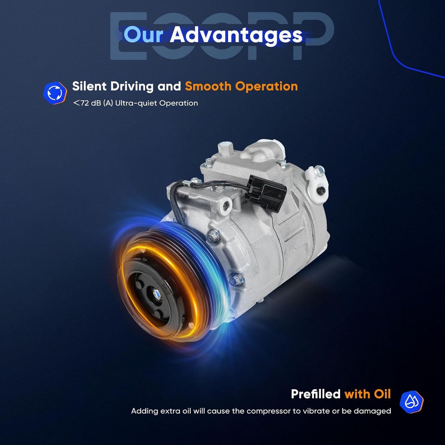 AC Compressor with Clutch 2005-2011 Fit for Cadillac STS 3.6L Air Conditioning Compressor