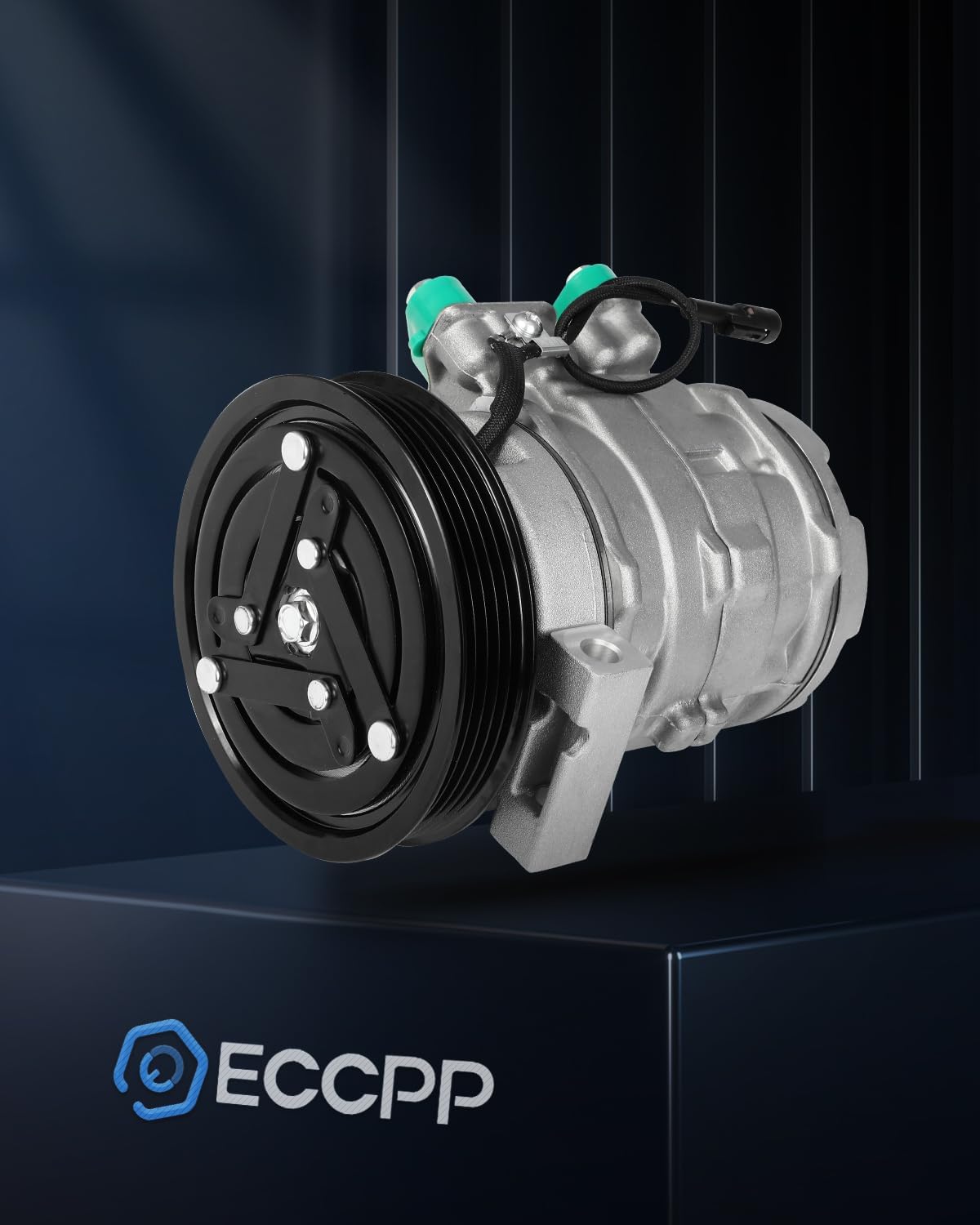 AC Compressor with Clutch – Fast Cooling, 1999-2003 Chevrolet Tracker L4 2.0L, 5 Grooves, 10S11C - KUDUPARTS