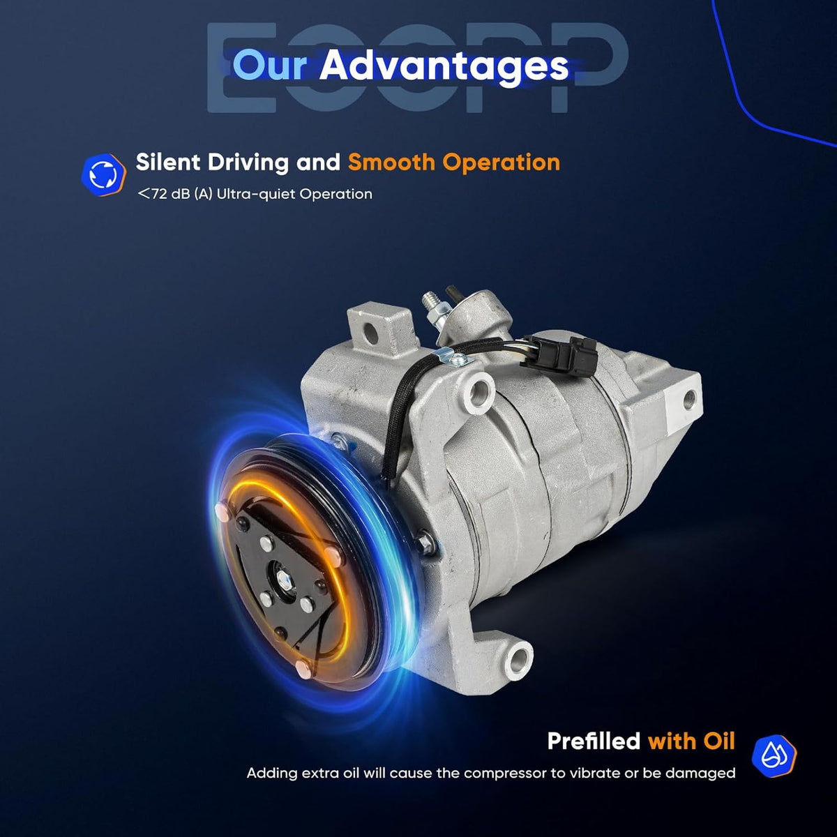 AC Compressor with Clutch – Compatible with Ford Mustang 3.7L (2015-2017) - KUDUPARTS