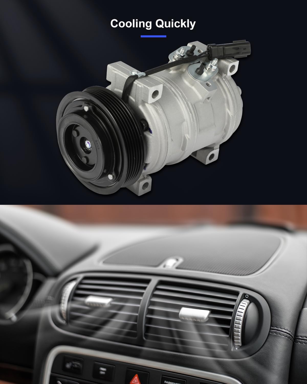 AC Compressor Compatible with Jeep Liberty 2.8L 2005-2006 – Fast Cooling - KUDUPARTS