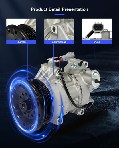 AC Compressor Fast Cooling – Compatible with Scion xA xB 2004-2006, 4 Grooves, 5SE09C