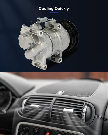 AC Compressor Fast Cooling – Compatible with Scion xA xB 2004-2006, 4 Grooves, 5SE09C