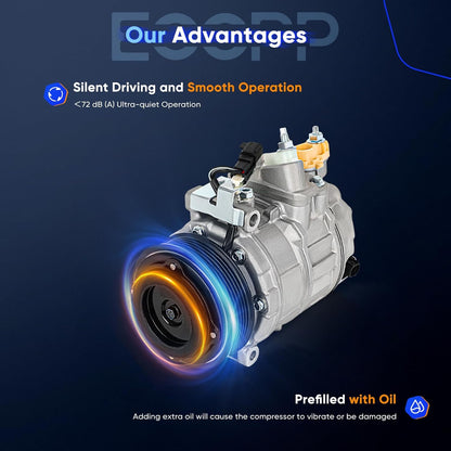 A/C Compressor with Clutch – Compatible with 2012-2014 Ford Edge & Explorer 2.0L