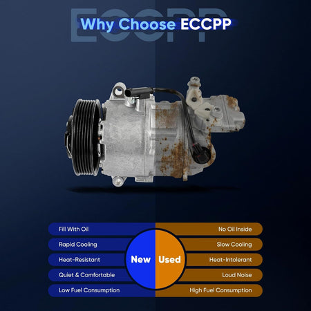 A/C Compressor with Clutch – Compatible with BMW 116i 1.6L (2004-2012) & 318i Coupe 2.0L (2010-2020) - KUDUPARTS