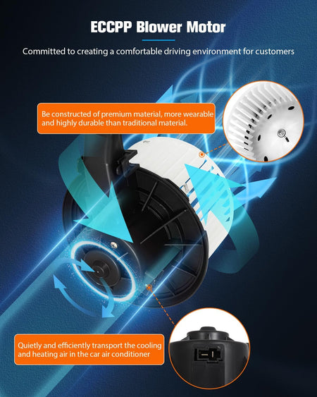 AC Blower Motor Compatible with 2007-2008 Ford Expedition & Lincoln Navigator – HVAC Heater Blower Motor Replacement (700225, 7L1Z-19805-D, 7L1Z19805D, 615-00114, 2311711, PM9370) - KUDUPARTS
