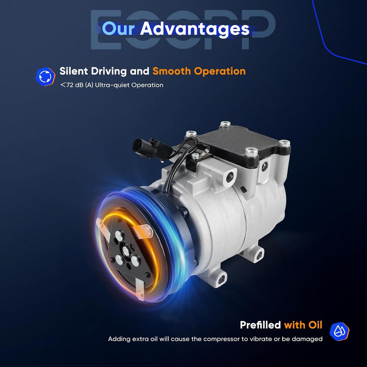 AC Compressor with Clutch for Kia Spectra 1.8L (2001-2004) – Fast Cooling - KUDUPARTS