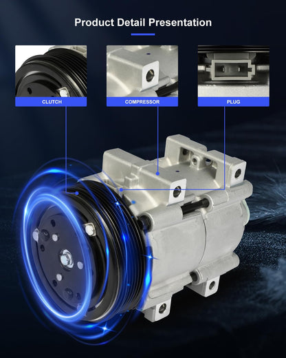 AC Compressor Fast Cooling – Compatible with Ford Bronco 5.0L (1990–1995) & Ford F-150 4.9L, 5.0L, 5.8L (1994–1996)