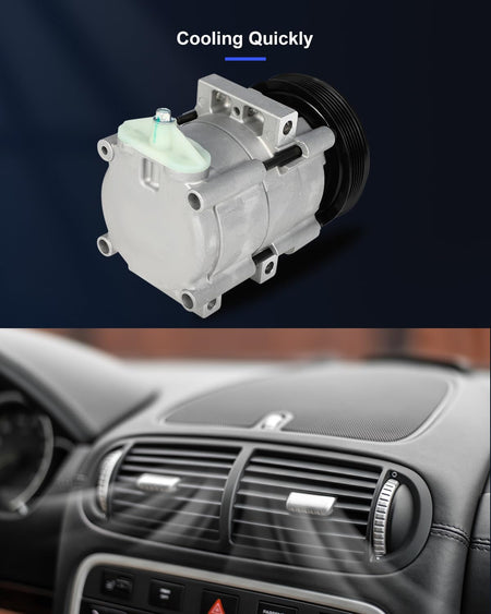 AC Compressor Fast Cooling – 1997-2006 Ford F-150 4.2L, 6 Groove FS10 Air Conditioning Compressor - KUDUPARTS