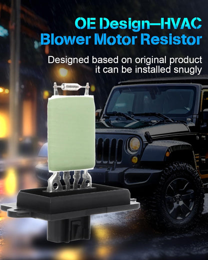 Heater Blower Motor Resistor & Air Conditioning Regulator – Compatible with 2006-2007 Jeep Commander, 2005-2007 Jeep Grand Cherokee (OE-RU-488, 973-028, 5143127AA)
