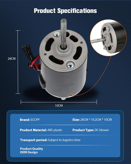 HVAC Heater Blower Motor 2311347 Compatible with Kenworth C500 1981-2015, K100 1981-1985, T170 2008-2015, T270 2008-2018, T300 1996-2008 - KUDUPARTS