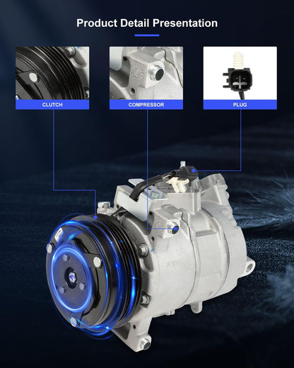AC Compressor with Clutch – Compatible with Ford Mustang L4 2.3L (2015-2024)