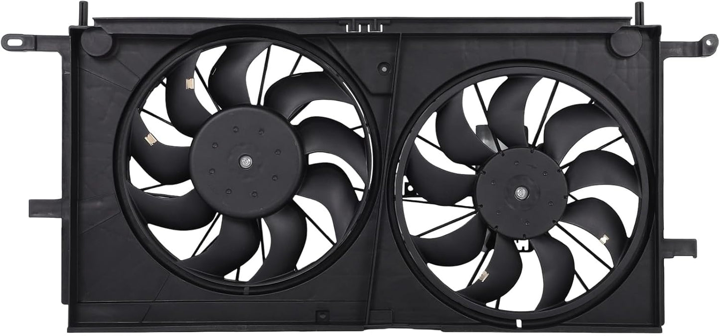 Radiator Cooling Fan Assembly Compatible with Buick Rendezvous 3.4L 2002-2005, Pontiac Aztek/Montana, Chevrolet Venture 3.4L 2001-2005 – Replaces AC Condenser Fan 620770, 620611, 620-611, GM3115136