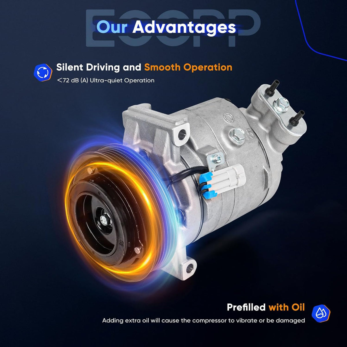 AC Compressor Compatible with Chevrolet Sonic L4 1.6L 1.8L 2012 – Fast Cooling Car AC Compressor - KUDUPARTS