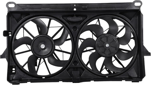 Radiator Cooling Fan Assembly Compatible with GMC Sierra 1500 4.3L, Chevrolet Silverado 1500 4.8L (2007-2013), Suburban 1500 5.3L (2007-2014) – Replaces AC Condenser Fan 620653, 622220, GM311 - KUDUPARTS