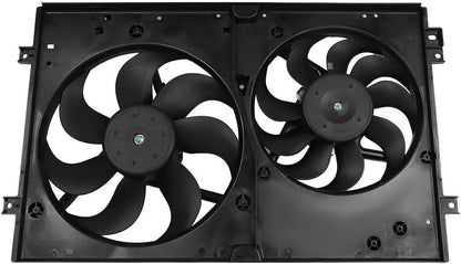 Radiator Condenser Cooling Fan Assembly Compatible with 2000-2002 TT, 2000-2006 TT Quattro, 1999-2006 Golf, 1999-2005 Jetta