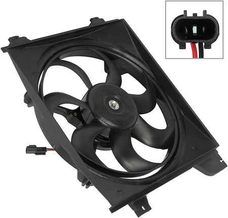 Radiator Cooling Fan Assembly Compatible with 2006-2007 Kia Rio & Rio5 – Engine Cooling Fan Replacement (610950-G, 620-735, 674-50111) - KUDUPARTS