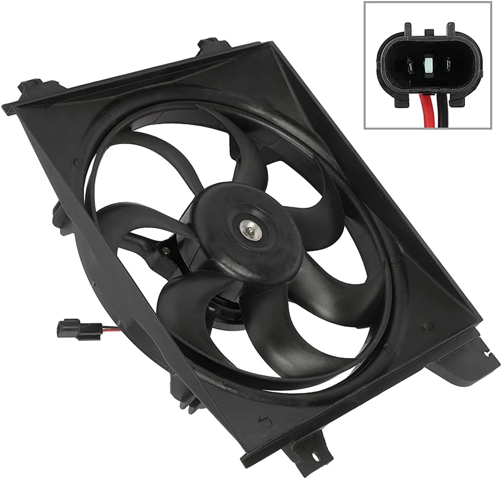 Radiator Cooling Fan Assembly Compatible with 2006-2007 Kia Rio & Rio5 – Engine Cooling Fan Replacement (610950-G, 620-735, 674-50111) - KUDUPARTS