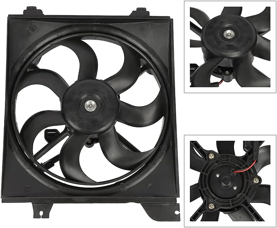 Radiator Cooling Fan Assembly Compatible with 2006-2007 Kia Rio & Rio5 – Engine Cooling Fan Replacement (610950-G, 620-735, 674-50111)