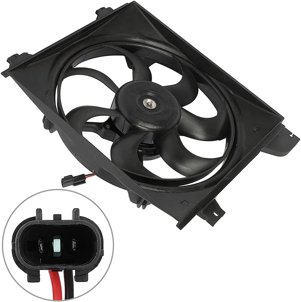 Radiator Cooling Fan Assembly Compatible with 2006-2007 Kia Rio & Rio5 – Engine Cooling Fan Replacement (610950-G, 620-735, 674-50111) - KUDUPARTS