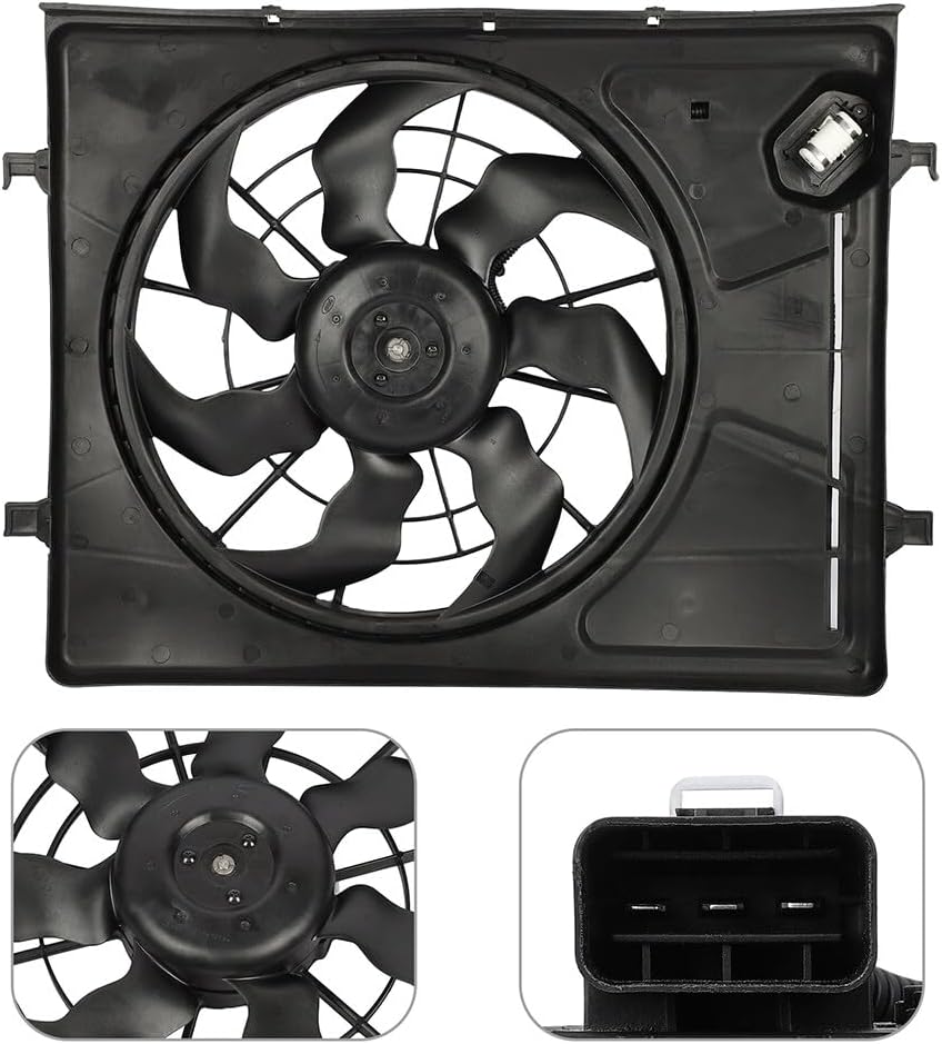 Radiator Fan Assembly Compatible with 2007-2010 Hyundai Elantra – 620-493, 621710, 674-50273