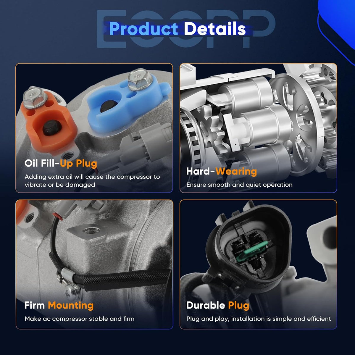 A/C Compressor with Clutch – Compatible with Mitsubishi Montero 3.5L (2000-2002) & 3.8L (2003-2006) - KUDUPARTS