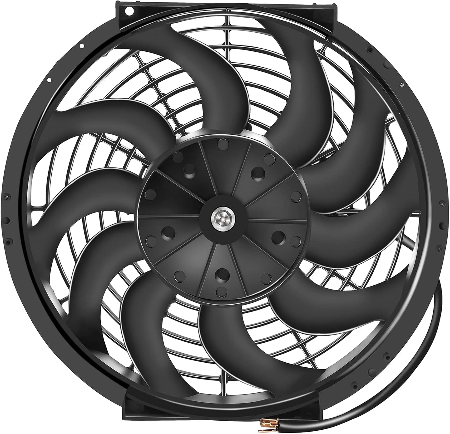 12" Universal Slim Push-Pull Electric Radiator Cooling Fan Mount Kit – Black, 12V
