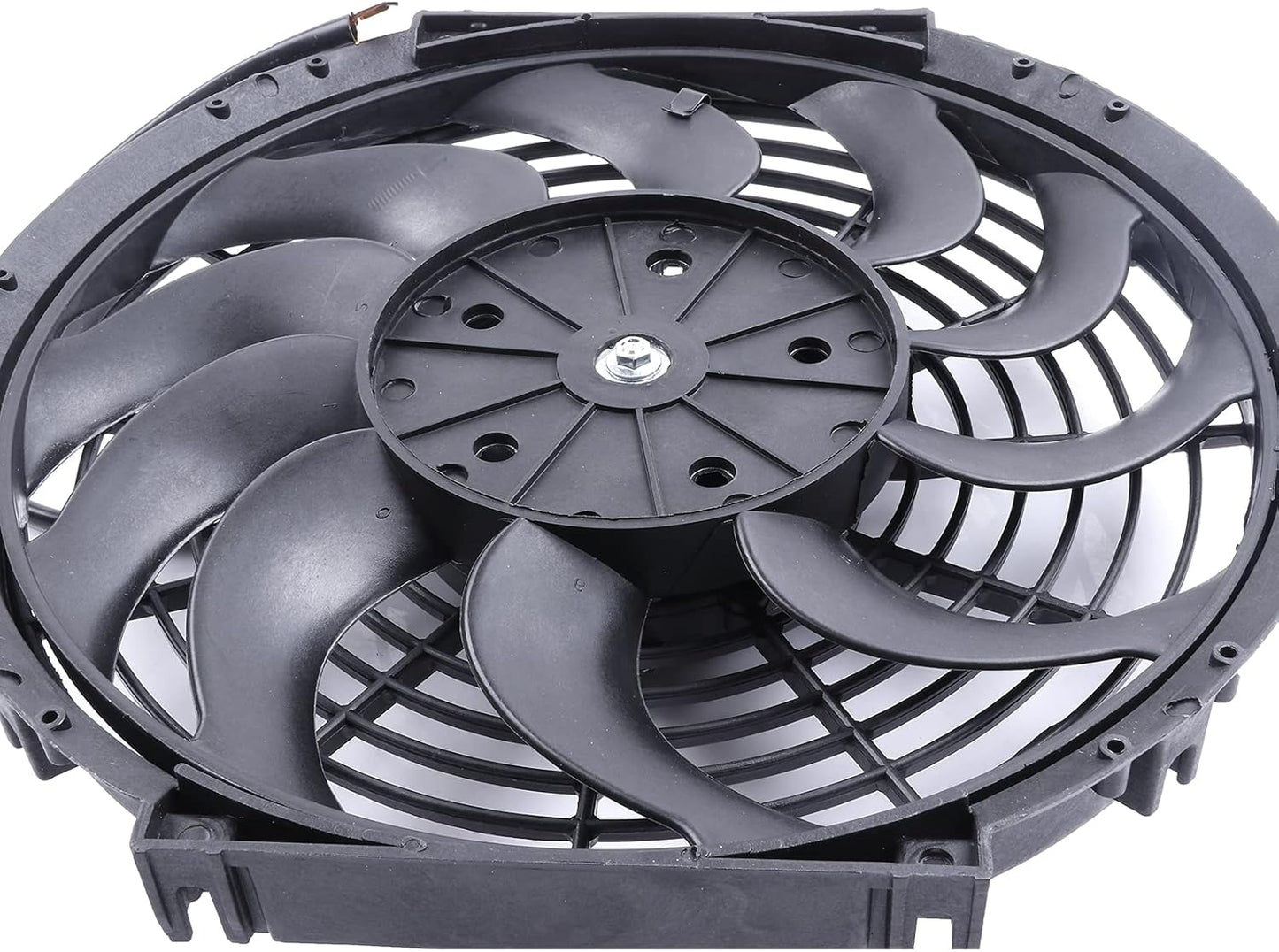 12" Universal Slim Push-Pull Electric Radiator Cooling Fan Mount Kit – Black, 12V
