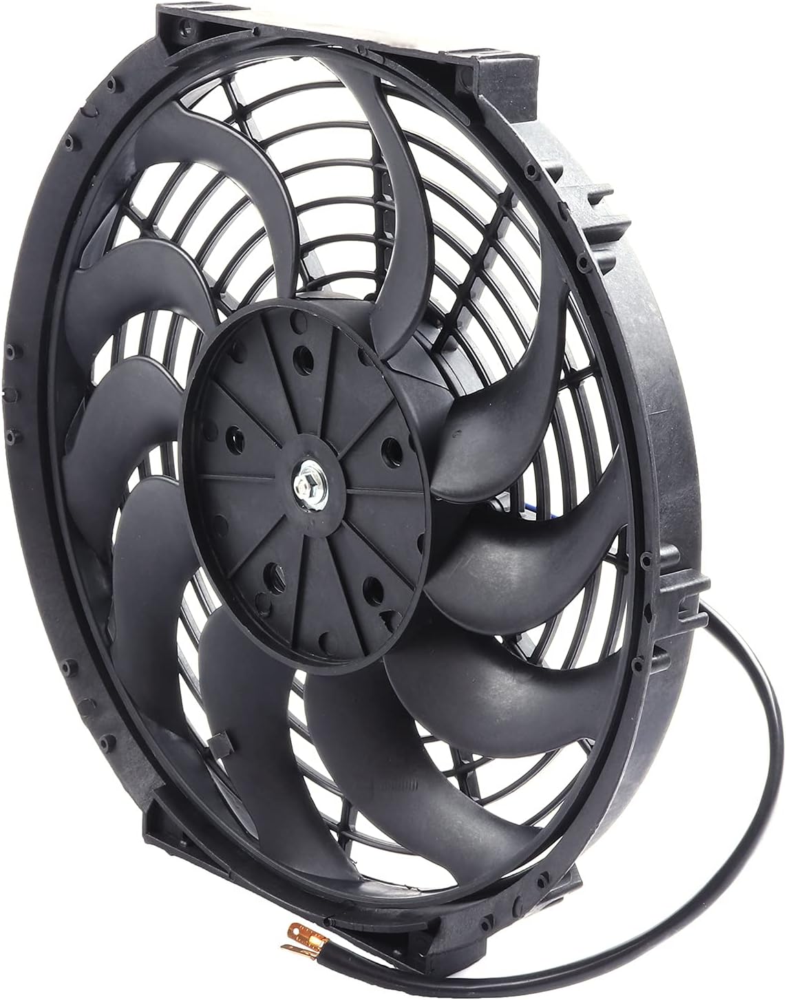 12" Universal Slim Push-Pull Electric Radiator Cooling Fan Mount Kit – Black, 12V - KUDUPARTS