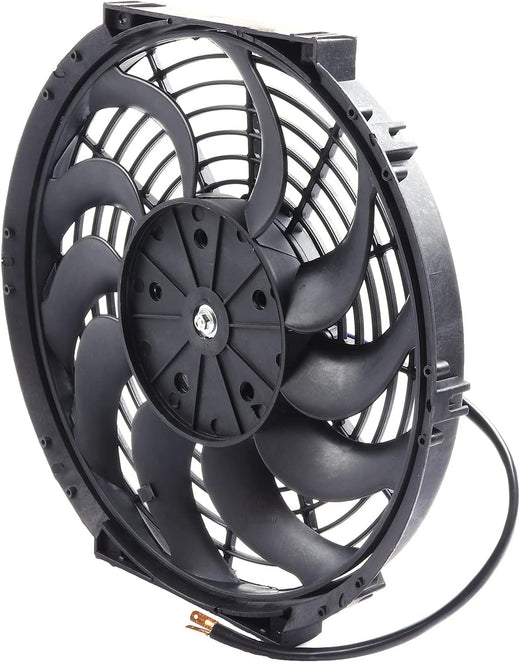 12" Universal Slim Push-Pull Electric Radiator Cooling Fan Mount Kit – Black, 12V - KUDUPARTS