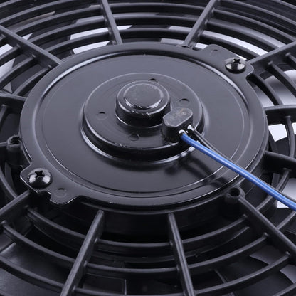 12" Universal Slim Push-Pull Electric Radiator Cooling Fan Mount Kit – Black, 12V
