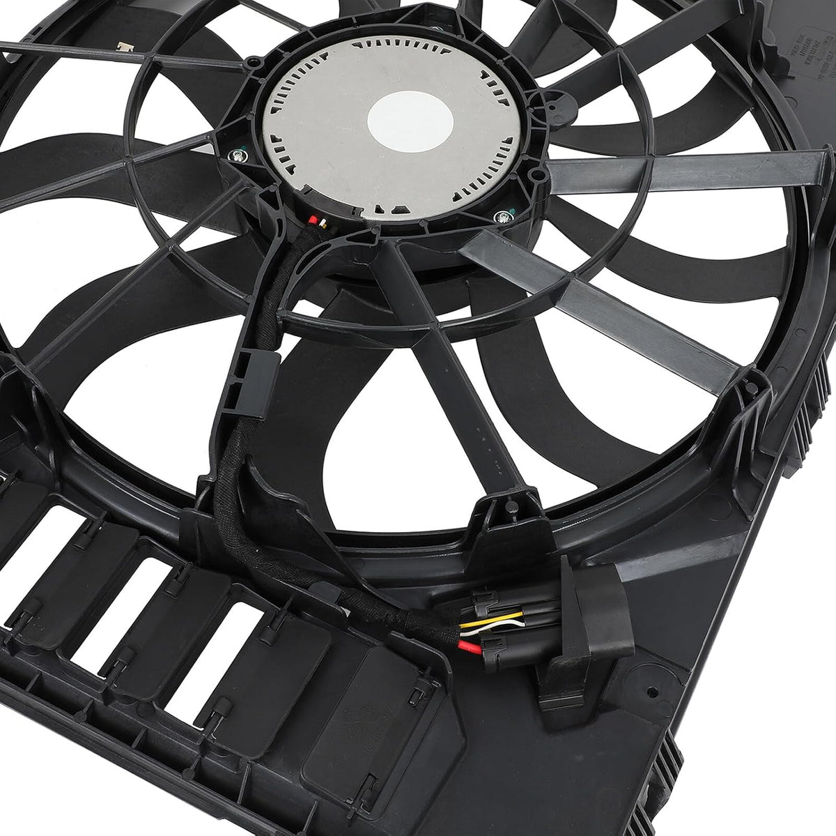 Radiator Cooling Fan Assembly Compatible with 2012-2017 Touareg | Replaces SK621F03, 7P0121203H, 7P0121203C, 7P0121203E, 7P0121203K - KUDUPARTS