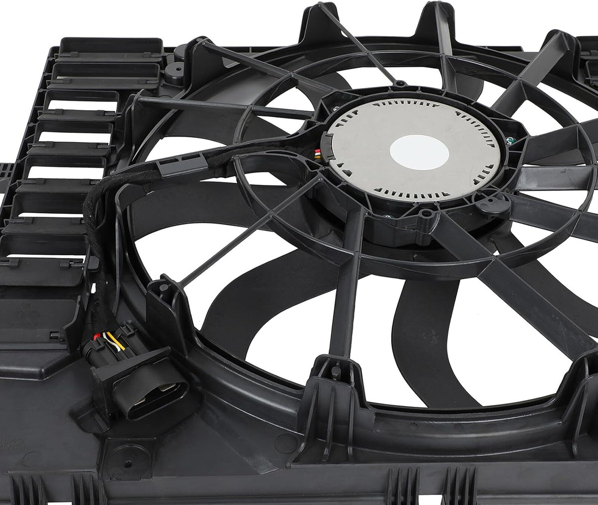 Radiator Cooling Fan Assembly Compatible with 2012-2017 Touareg | Replaces SK621F03, 7P0121203H, 7P0121203C, 7P0121203E, 7P0121203K - KUDUPARTS