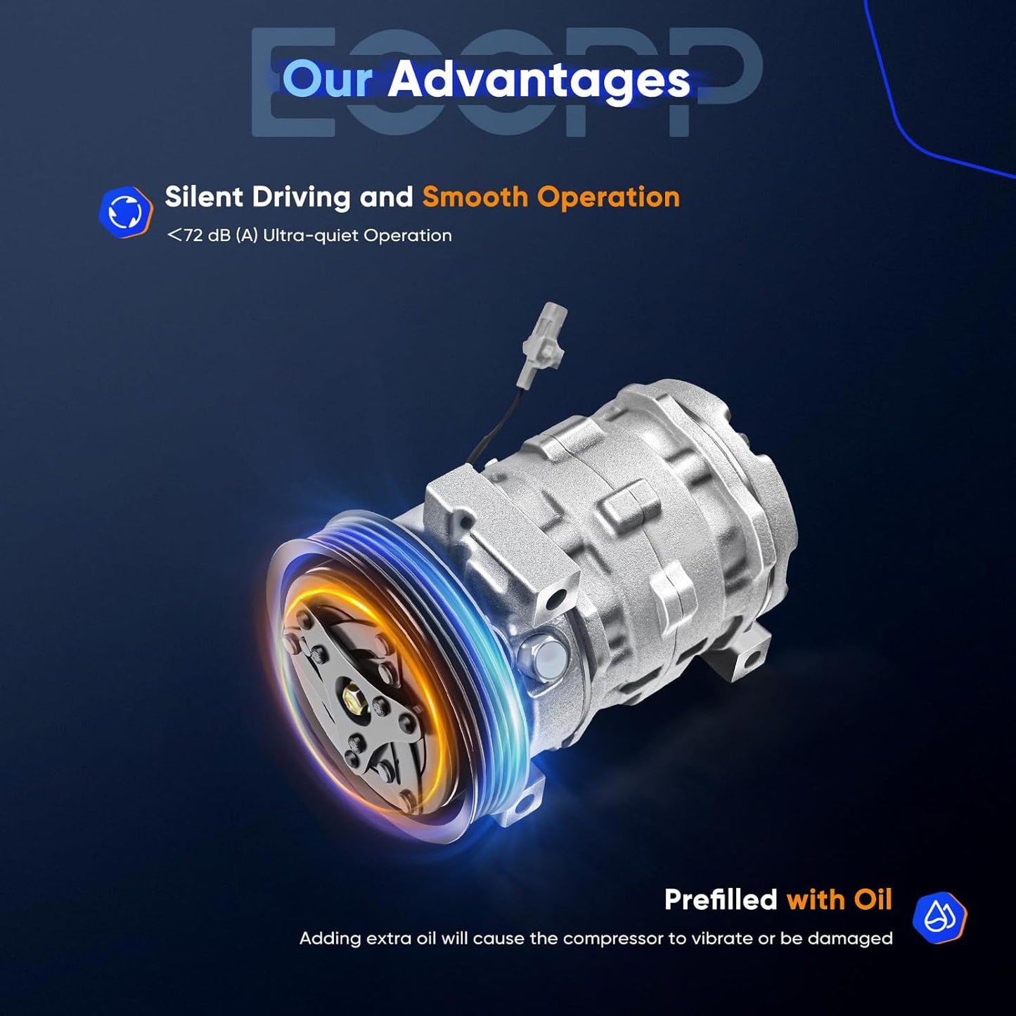 AC Compressor Compatible with Chevrolet Tracker & Suzuki Vitara 2.0L (1999-2003)