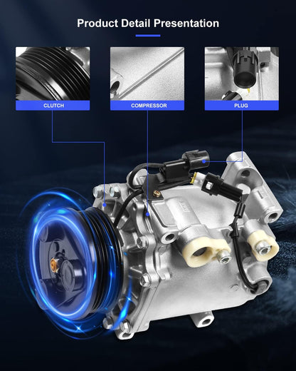 Air Conditioning Compressor 2.4L – Compatible with 2001-2005 Dodge Stratus & Mitsubishi Eclipse
