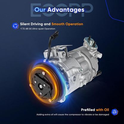 AC Compressor with Clutch – Fits Cadillac ATS CTS 2.0L (2013-2019) & Chevrolet Camaro 2.0L (2016-2023) – Fast Cooling