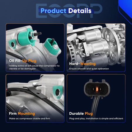 2013-2018 Hyundai Santa Fe & Kia Sorento 3.3L AC Compressor with Clutch – Rapid Cooling - KUDUPARTS